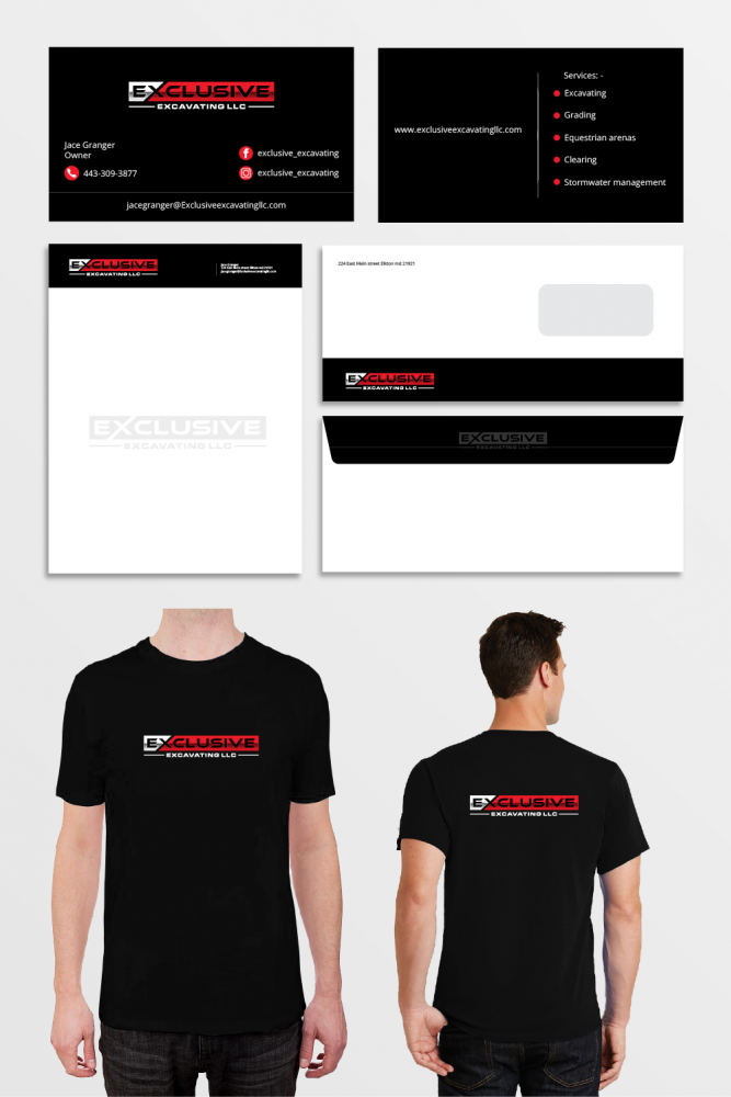 Exclusive Excavating LLC logo design by pollo