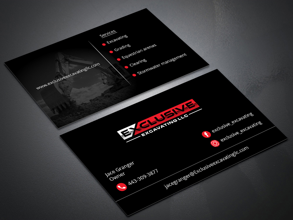 Exclusive Excavating LLC logo design by pollo