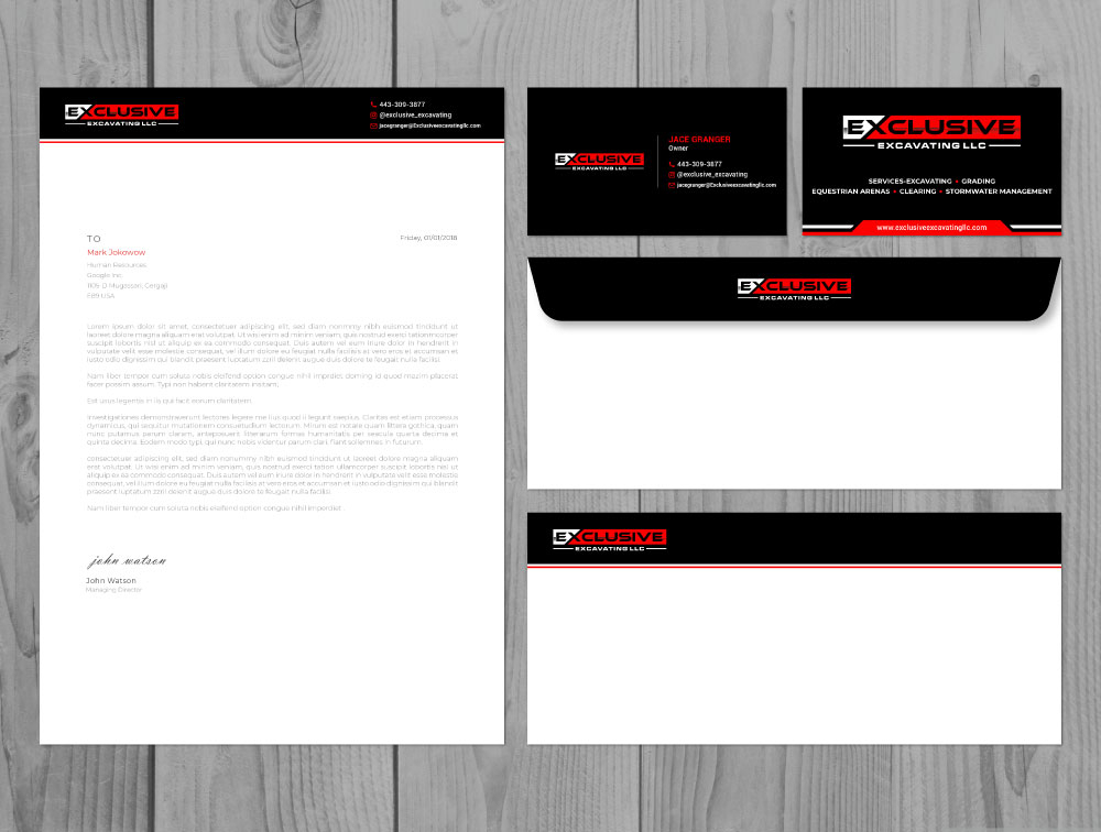 Exclusive Excavating LLC logo design by Boomstudioz