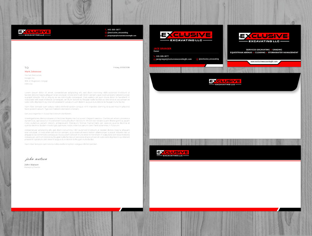 Exclusive Excavating LLC logo design by Boomstudioz