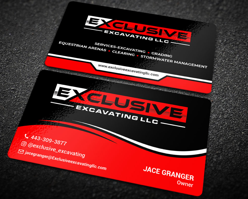 Exclusive Excavating LLC logo design by Boomstudioz