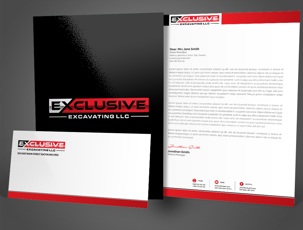 Exclusive Excavating LLC logo design by Niqnish