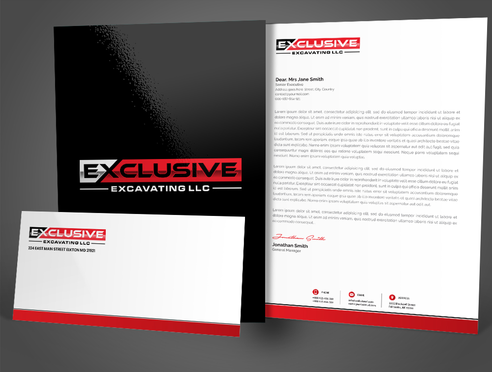 Exclusive Excavating LLC logo design by Niqnish