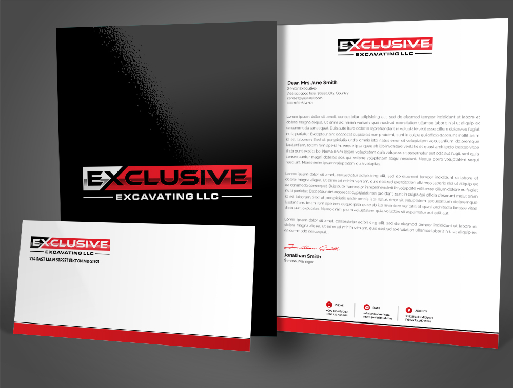 Exclusive Excavating LLC logo design by Niqnish