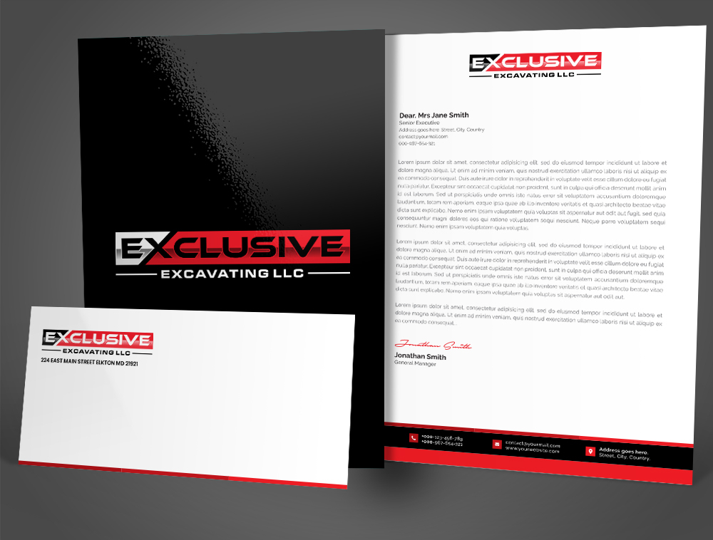Exclusive Excavating LLC logo design by Niqnish