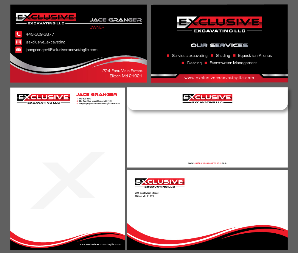 Exclusive Excavating LLC logo design by Gelotine
