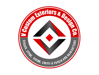 V Custom Exteriors & Design Co. logo design by BeDesign
