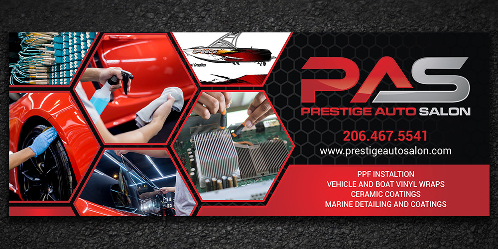 Prestige Auto Salon logo design by Boomstudioz