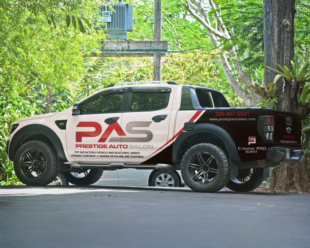 Prestige Auto Salon logo design by Boomstudioz