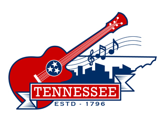 Nashville Music Guide back of T  logo design by DreamLogoDesign
