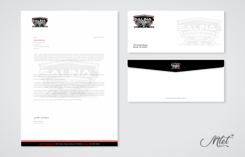 Salina Trucking Inc logo design by mletus