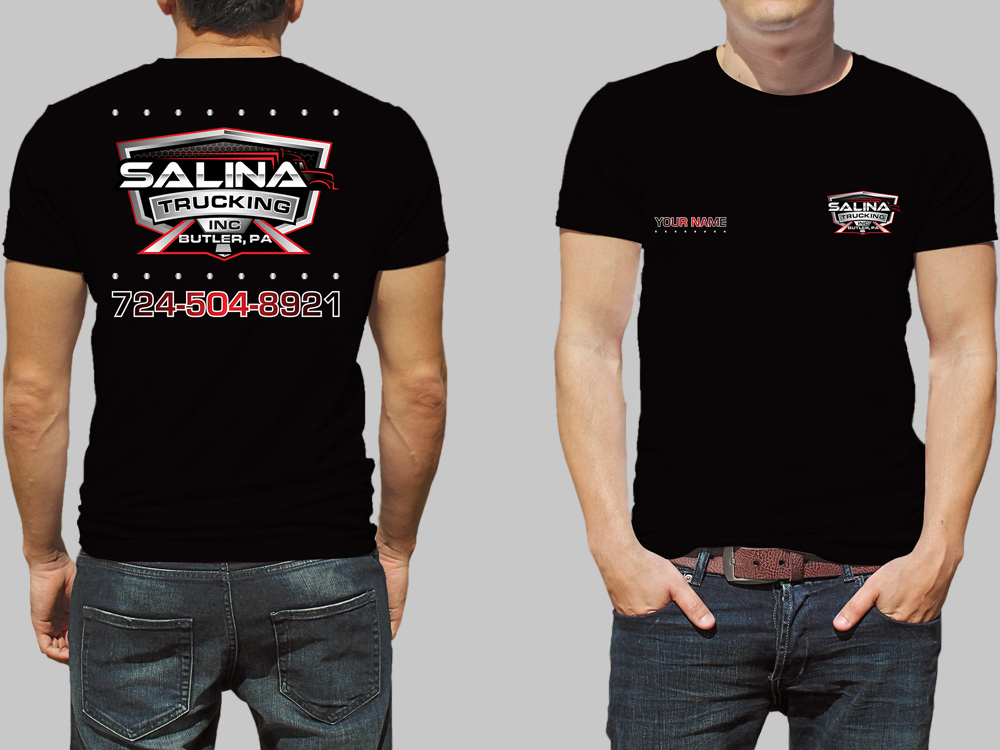 Salina Trucking Inc logo design by Gelotine