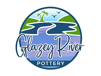 GLAZEY RIVER POTTERY logo design by PrimalGraphics