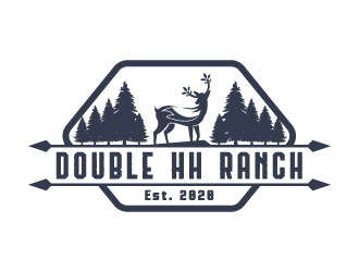 Double HH Ranch logo design by aryamaity