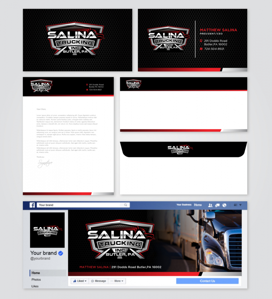 Salina Trucking Inc logo design by labo