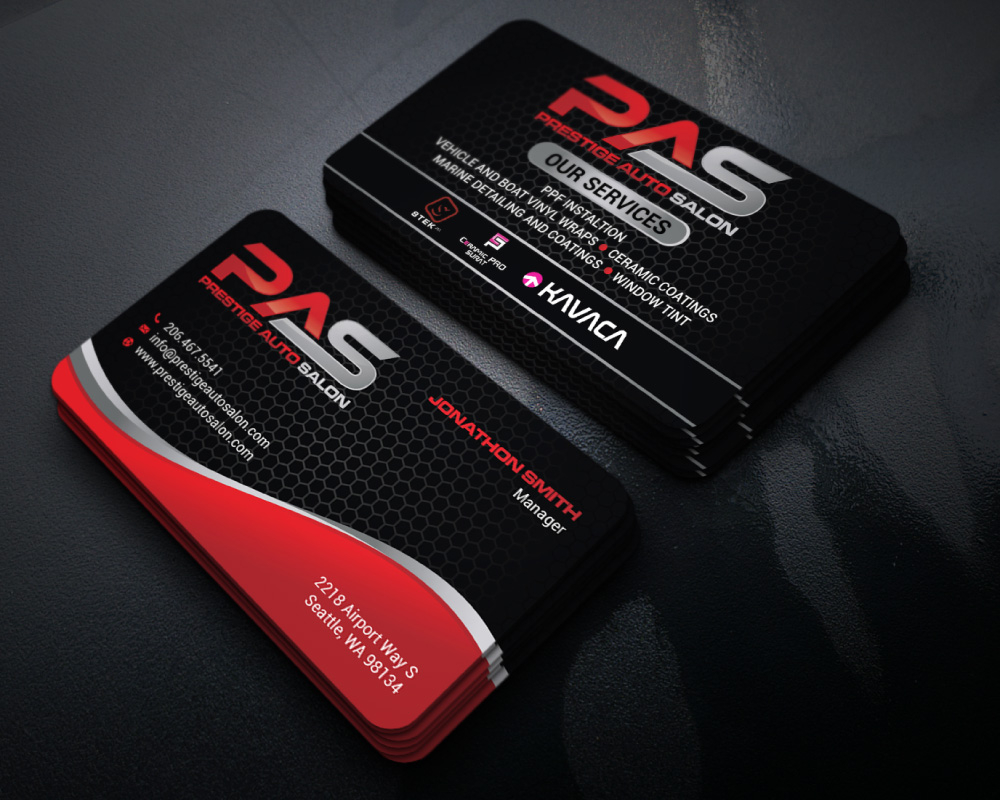 Prestige Auto Salon logo design by Boomstudioz