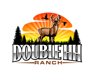 Double HH Ranch logo design by AamirKhan