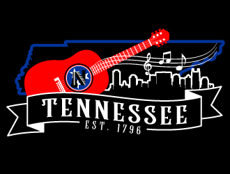 Nashville Music Guide back of T  logo design by jaize