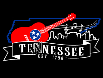 Nashville Music Guide back of T  logo design by jaize