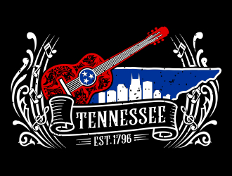 Nashville Music Guide back of T  logo design by aura