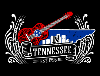 Nashville Music Guide back of T  logo design by aura
