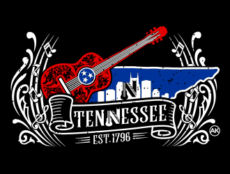 Nashville Music Guide back of T  logo design by aura