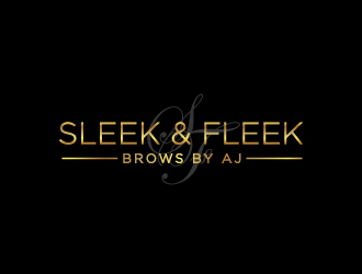 SLEEK & FLEEK   BROWS BY AJ logo design by Lovoos