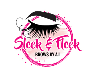 SLEEK & FLEEK   BROWS BY AJ logo design by AamirKhan