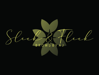 SLEEK & FLEEK   BROWS BY AJ logo design by Shina