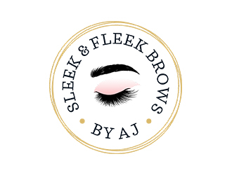 SLEEK & FLEEK   BROWS BY AJ logo design by rahmatillah11