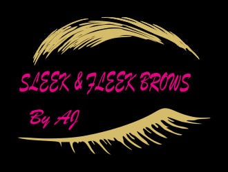 SLEEK & FLEEK   BROWS BY AJ logo design by Aldo