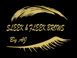 SLEEK & FLEEK   BROWS BY AJ logo design by Aldo