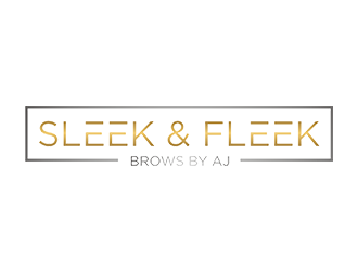 SLEEK & FLEEK   BROWS BY AJ logo design by EkoBooM