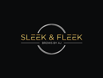 SLEEK & FLEEK   BROWS BY AJ logo design by EkoBooM