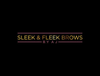 SLEEK & FLEEK   BROWS BY AJ logo design by RIANW