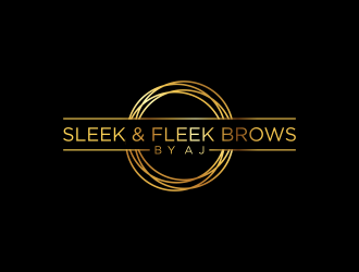 SLEEK & FLEEK   BROWS BY AJ logo design by RIANW