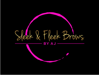 SLEEK & FLEEK   BROWS BY AJ logo design by puthreeone