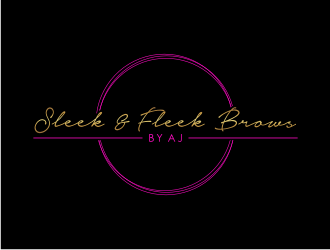 SLEEK & FLEEK   BROWS BY AJ logo design by puthreeone