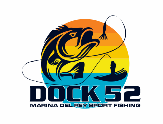 Dock 52 marina del Rey sport fishing  logo design by hidro