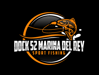 Dock 52 marina del Rey sport fishing  logo design by AamirKhan