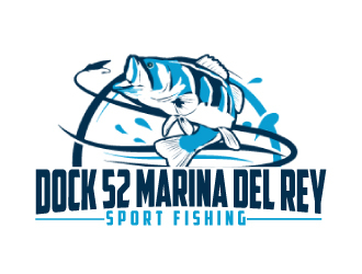 Dock 52 marina del Rey sport fishing  logo design by AamirKhan