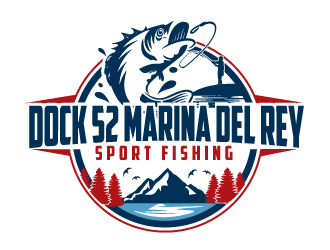 Dock 52 marina del Rey sport fishing  logo design by AamirKhan