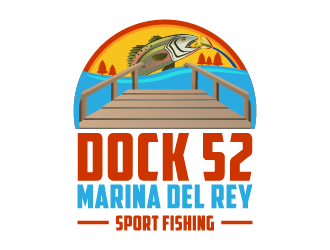 Dock 52 marina del Rey sport fishing  logo design by Ultimatum