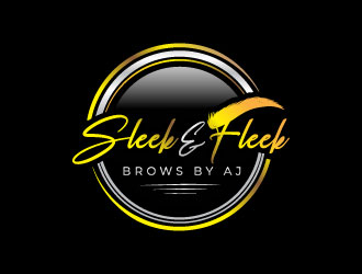 SLEEK & FLEEK   BROWS BY AJ logo design by Suvendu