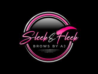 SLEEK & FLEEK   BROWS BY AJ logo design by Suvendu