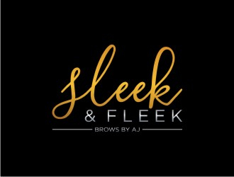 SLEEK & FLEEK   BROWS BY AJ logo design by sabyan