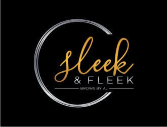 SLEEK & FLEEK   BROWS BY AJ logo design by sabyan