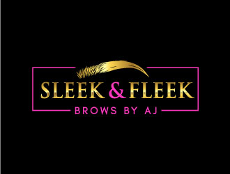 SLEEK & FLEEK   BROWS BY AJ logo design by MonkDesign