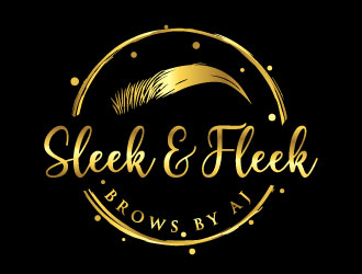 SLEEK & FLEEK   BROWS BY AJ logo design by MonkDesign