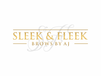 SLEEK & FLEEK   BROWS BY AJ logo design by andayani*